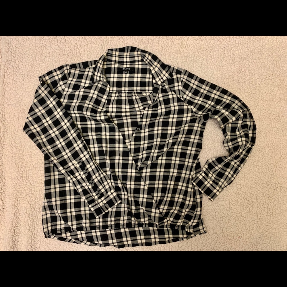 Madewell Buffalo Check Wrap Front Shirt